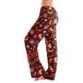 thumbnail image 3 of UDAUDU Christmas Pajamas Pants for Women Soft Cute Print Lounge Pants Drawstring Stretch Loose Fit Fall Pajama Pants 2XL, 3 of 6