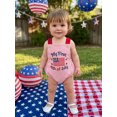 thumbnail image 6 of BemeyourBBs Newborn Baby My First 4th of July Outfit Baby Boy Girl Patriotic Independence Day Outfit Summer Bubble Romper Overalls Letter USA Flag Embroidery Sleeveless Jumpsuit Overalls, 6 of 9