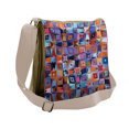 thumbnail image 1 of Colorful Messenger Bag, Geometric Tile, Unisex Cross-body, by Ambesonne, 1 of 2