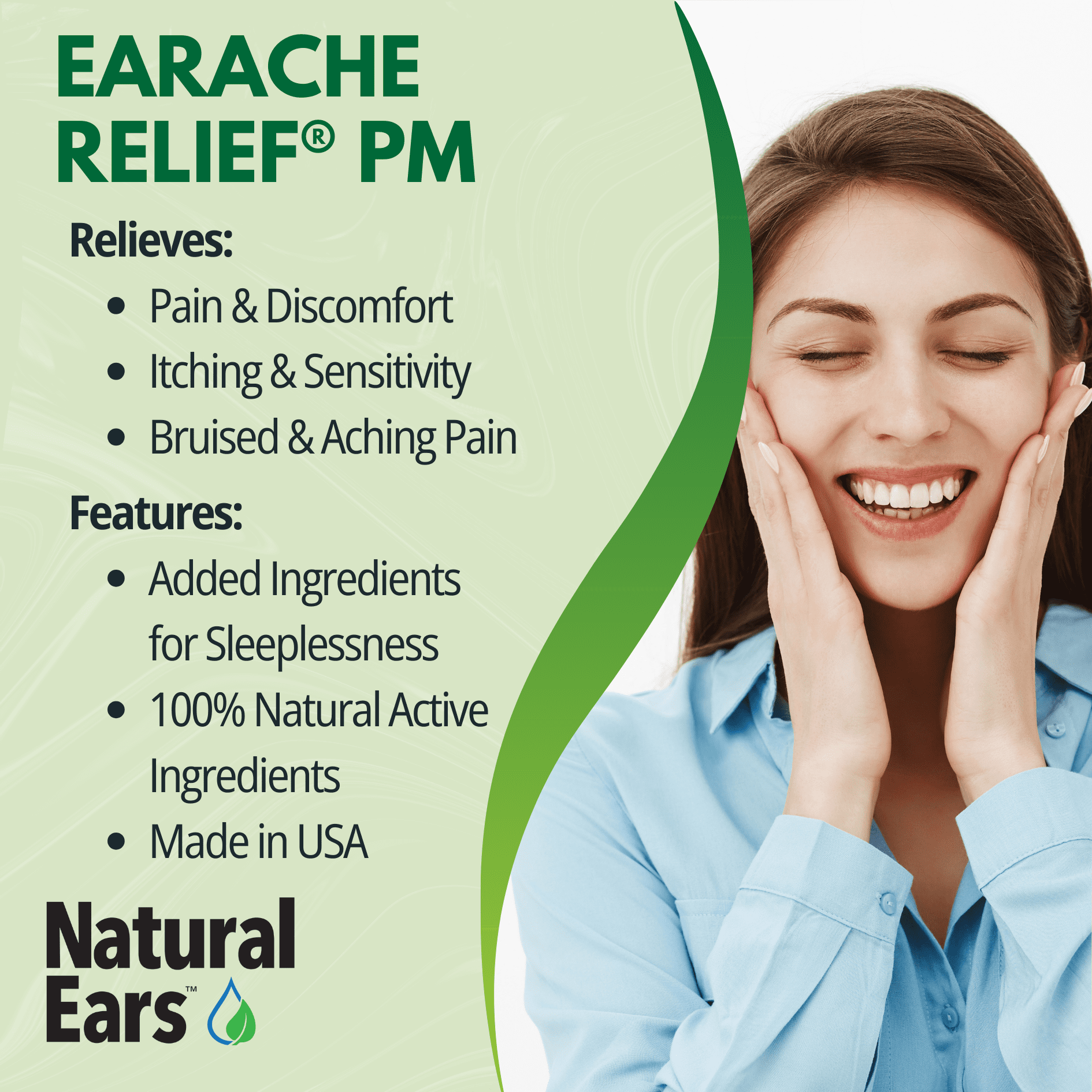 The Relief Products, Natural Ears,  Earache Relief Ear Drops, 1 Count, 0.33 oz