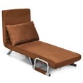 thumbnail image 2 of Gymax Folding Sofa Chair Reclining Bed Convertible Lounger Brown Home, 2 of 10