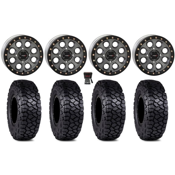 System 3 SB-7 15" Wheels Ti (5 2) 32" Intersect Tires Kawasaki Mule Pro FXT