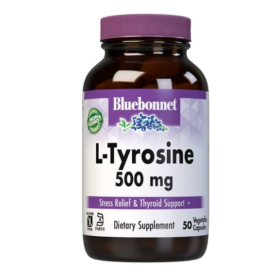 Bluebonnet Nutrition L-Tyrosine 500mg Vitamin Capsules, 50 Count