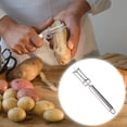 thumbnail image 4 of Pelador de doble cara de acero inoxidable | Pelador de frutas y verduras | Mango ergonómico duradero | Agarre de confort antideslizante | Herramienta de cocina para papa, pepino, productos blandos y, 4 of 8