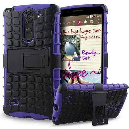 LG G3 Stylus / D690 TPU Slim Rugged Hybrid Stand Case Cover Purple