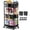 Black, variant on Yeabett 3-Tier Deep Basket Storage Cart with Wheels, Large Capacity Rolling Utility Cart with Lockable Casters, Black