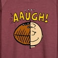 thumbnail image 3 of Peanuts - C Brown Half Football Head - Women's Lightweight French Terry Long Sleeve Shirt, 3 of 6