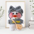 thumbnail image 3 of Almohada de animal de peluche de pato ruborizado suave de dibujos animados (gris blanco) Likrtyny juguetes de los niños, 3 of 6