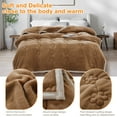 thumbnail image 4 of CJC Throw Blankets for Bed Couch, Soft Warm 3 Layers Flannel Fleece Twin Blanket for Winter Autumn, Lightweight Fuzzy Flannel Comforter (Camel, 79'' x 91''), 4 of 10
