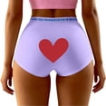 thumbnail image 4 of Yuncity Womens Valentines Day Panties Floral Print Soft Stretch Comfortable Everyday Wear Breathable Hipster Briefs Valentine'S Day Underwear Purple M, 4 of 4