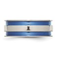 thumbnail image 3 of Chisel Titanium Polished Blue Anodized 8.5mm Double Grooved Band, 3 of 6