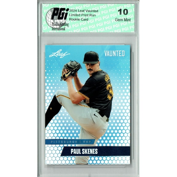 Paul Skenes 2024 Leaf Vaunted #V-12 Debut Collection Rookie Card PGI 10