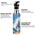 thumbnail image 3 of Yayeee 33oz Insulated Water Bottle Double Wall Stainless Steel with Flip Straw Lid, Abstract Snow Mountain, 3 of 7