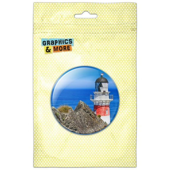 Lighthouse on Ocean Pinback Button Pin Badge