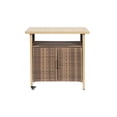 thumbnail image 7 of CQSXDA Outdoor Wicker Bar Cart with Wheels in Natural Brown, Rolling Rattan Beverage Serving Table for Porch and Poolside Parties，Beige, 7 of 7