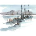 thumbnail image 2 of Harper, Ethan 24x19 White Modern Wood Framed Museum Art Print Titled - Winter Stream Watercolor I, 2 of 4