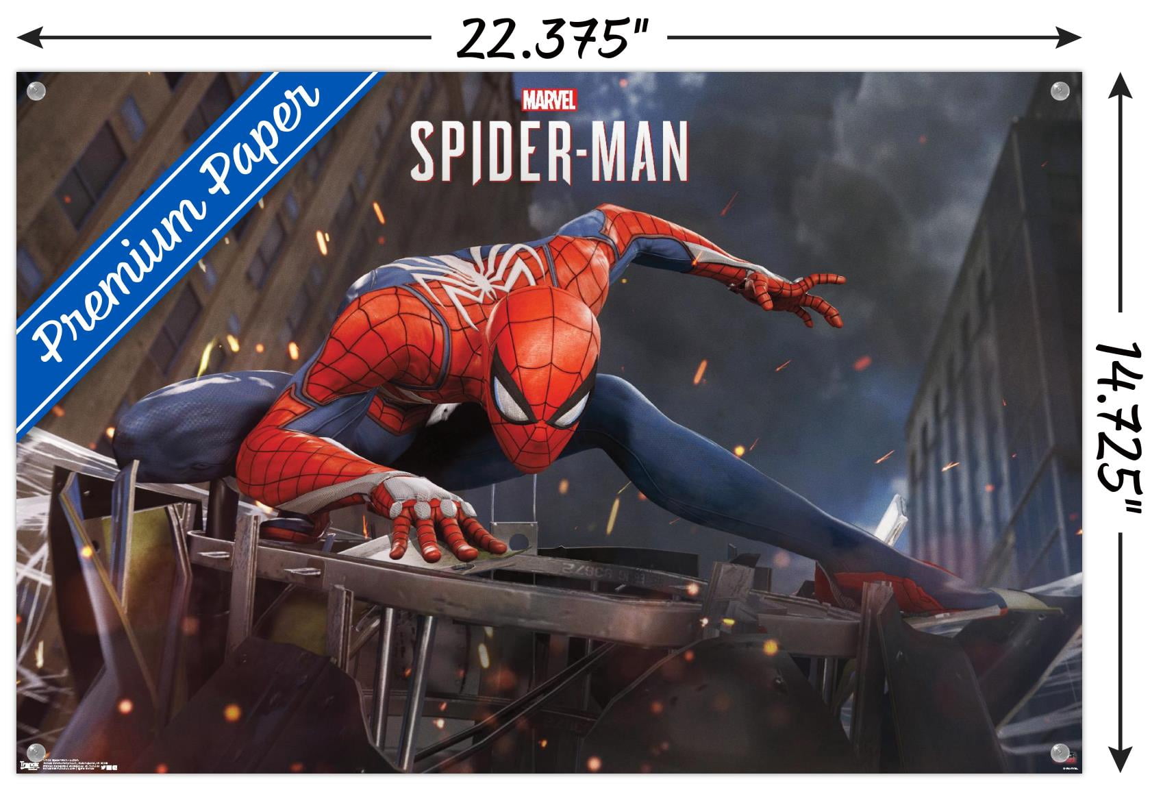 Marvel Comics - Spider-Man - Action Wall Poster with Push Pins, 14.725" x 22.375"