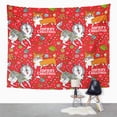 thumbnail image 2 of ZEALGNED Merry Christmas Dogs Husky and Corgi Cookies Gingerbread Man Garland Red Berries Hot Wall Art Hanging Tapestry Home Decor for Living Room Bedroom Dorm 51x60 inch, 2 of 2