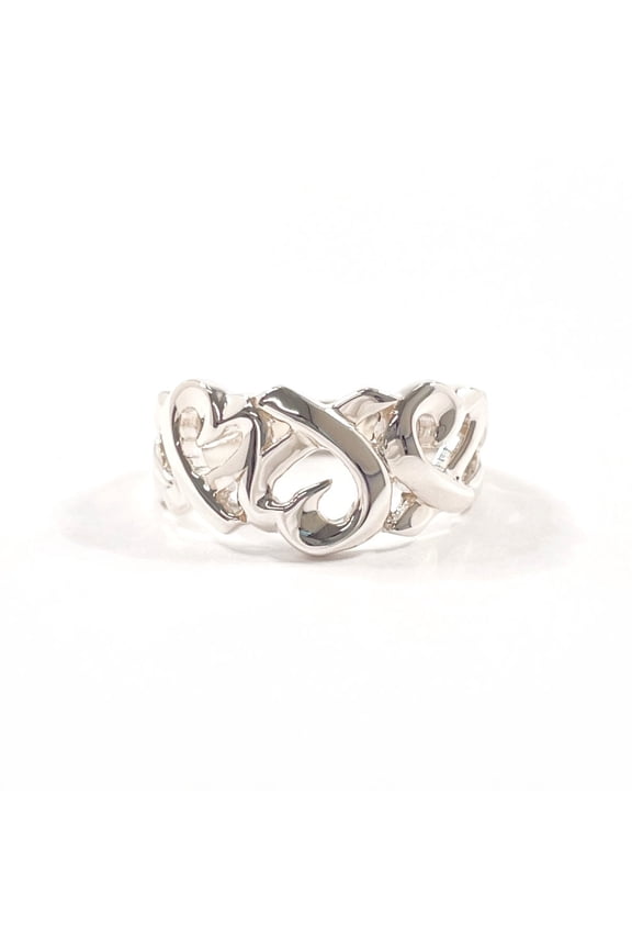 Pre-Owned TIFFANY&Co. Tiffany Triple Loving Heart Paloma Picasso Ring, Sterling Silver 925,...