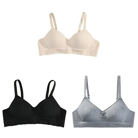 Teenage Girls Padded Training Bra Pack  Crop Cami Training Bras for Girls. Seamless Bra Design with Removable Padding 3 Pack
