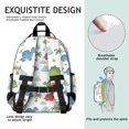 thumbnail image 5 of Green Dinosaurs with Ferns Simply Cute School Backpack Bag for School with Padded Back and Adjustable Shoulder Straps 15.25"x11.5"x5.25", 5 of 5