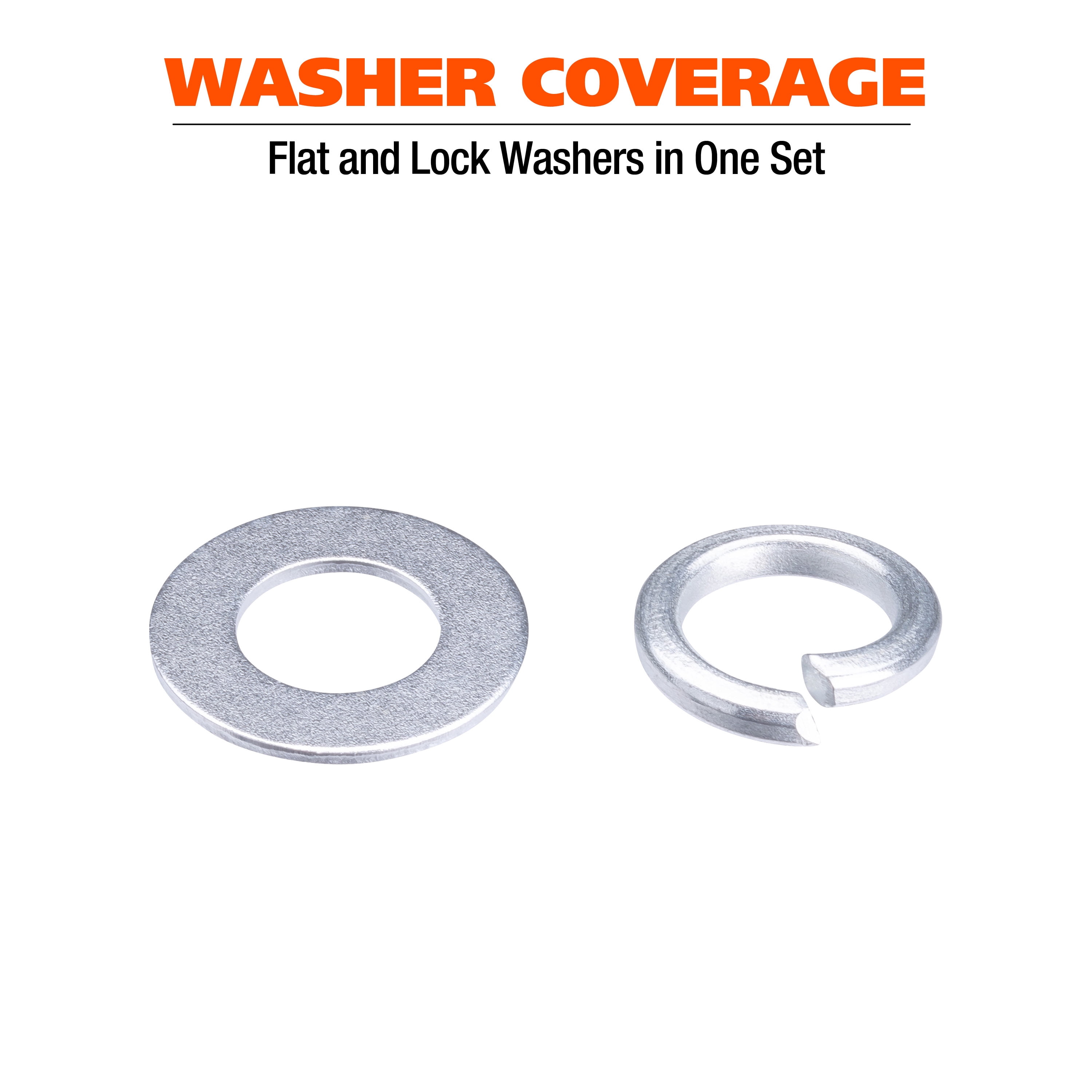 Great Neck Tools Flat & Lock Washer Assortment, 520 Piece Set