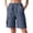Navy, variant on Bermuda Shorts for Women Summer Waist Wide Cargo Shorts Causal Elastic Waist Drawstring Mid Rise Beach Vacation Clothes Blue M