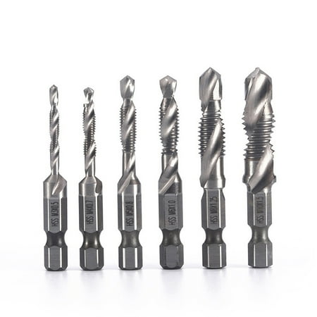 

Yamaler 6Pcs/Set Tap Drill Bit Strong Toughness High Efficiency Wear-resistant Multifunctional Hexagon Tile Drill Bit for Plastic