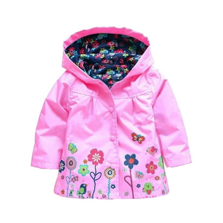 

Hunpta Kids Coat Winter Jacket Girls Hooded Flower Prints Toddler Outwear Windproof Warm Thick Girls Coat Jacket