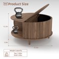 thumbnail image 6 of JOINICE Round Coffee Table for Living Room ,Fluted Center Table with Storage,for Living Room,Walnut, 6 of 6