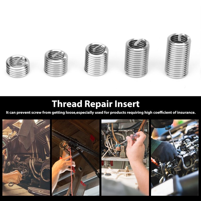 20pcs M3 x 6mm Threaded Repair Insert Stainless Steel Thread Insert Nuts  for Helical Repair