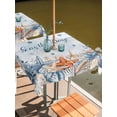 thumbnail image 2 of Outdoor Tablecloth with Umbrella Hole for Patio/Picnic/Party/Camping, Blue Starfish Coastal Waterproof Table Cloth Square Cover Washable, Nautical Shell Coral Botanical Summer Ocean (60"x 60"), 2 of 8