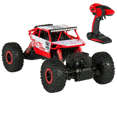 Best Choice Products 2.4Ghz 4WD RC Rock Crawler Monster Truck Toy Car w/ Charger, Rechargeable Batteries - (Best Electric Rc Truck Under 200)