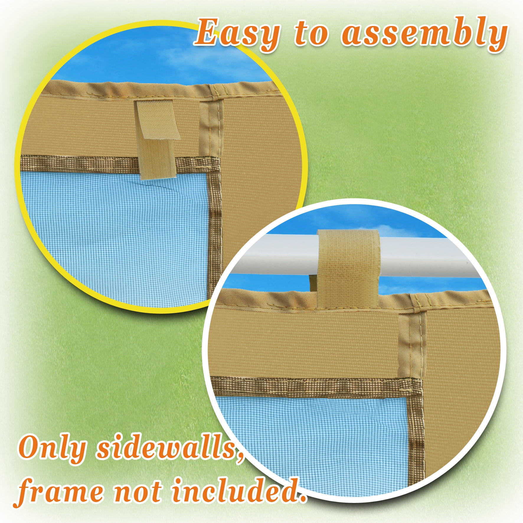 Sunny Canopies Sidewalls 10' L X 6.4' W Mesh Wall for Pop Up Canopy Screen Room, Pack of 4 (Walls Only)