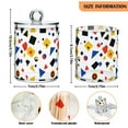 thumbnail image 5 of Yayeee 2 Pack Qtip Holder Bathroom Cotton Swab Canister with Lid Clear Dispenser Set, Black Simple Shapes, 5 of 6