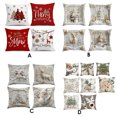 thumbnail image 4 of Naiovety Juego de 4 piezas, fundas de almohada, muñeco de nieve rústico decorativo con temática navideña, lavables, para decoración del Decoración del hogar A-4 Pec 45*45CM, 4 of 6