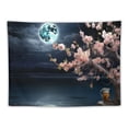thumbnail image 5 of ONETECH Ocean Tapestry Moon Tapestry Wall Hanging Pink Cherry Blossom Japanese Anime Scenery Tapestry for Bedroom Living Room Decor Artistic, 5 of 7