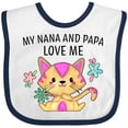 thumbnail image 3 of Inktastic My Nana and Papa Love Me with Cute Kitten and Flowers Boys or Girls Baby Bib, 3 of 4
