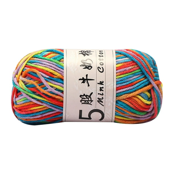 Sofa Vama Ropa de Cama Cinco hebras de algodón de leche degradado, tejidas a mano, secciones de muñeca DIY, bola de lana de bebé teñida for Navideño