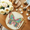 thumbnail image 2 of Vintage Butterfly Round 13 Inch Placemats Set of 4, Retro Colorful Butterfly HeatResistant Non Slip Place Mats for Dining Table, Wipeable Braided Kitchen Table Mats for Housewarming, 2 of 9