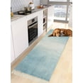 thumbnail image 3 of Blue Ombre Hallway Runner Rug 2x6ft, Modern Abstract Art Aesthetics Washable Woven Living Room Bedroom Kitchen Bathrom Carpet with Tassels, Non-Shedding Indoor Outdoor Throw Door Mat for Entryway, 3 of 5
