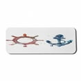 thumbnail image 1 of Nautical Computer Mouse Pad, Illustration of an Anchor and Steering Wheel Watercolors Splashes Ink Brush Effects, Rectangle Non-Slip Rubber Mousepad Large, 31" x 12", Pink Blue, by Ambesonne, 1 of 2