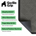 thumbnail image 2 of GORILLA GRIP Outside Doormat, WeatherMax Waterproof Indoor Outdoor Door Mat, 35x23 Gray Diamond, 2 of 9