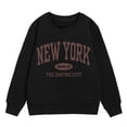 thumbnail image 3 of WOYY Little Girl's Casual Sweatshirt New York Print Crew Neck Pullover Loose Sport Long Sleeve Tops, 3 of 4