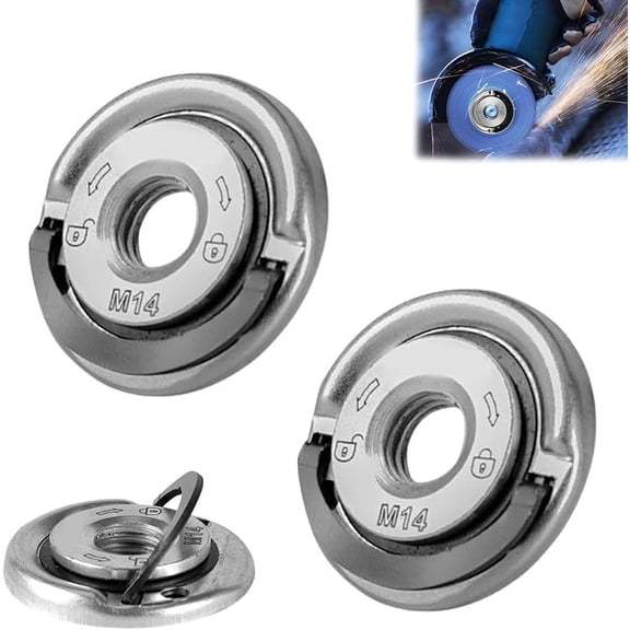 2026 Angle Grinding Tool Flange Nut, 5/8"-11/M14/M10 Thread Angle Grinder Flange Nut, Angle Grinder Locking Retaining Flange Nut - Quick Clamping Replacement Part, Secure, Durable
