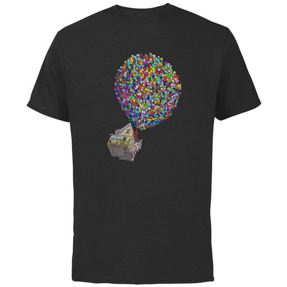 Disney PIXAR Up House Holiday - Short Sleeve Cotton T-Shirt for Adults - Customized-Black