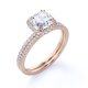 thumbnail image 4 of JeenMata Anillo Nupcial de Moissanita con Halo de Talla Cojín de 1,5 Quilates Engastado en Oro Rosa de 18 K sobre Plata para Mujer, 4 of 6