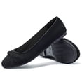 thumbnail image 2 of Ataiwee Women's Wide Width Flat Shoes, Classic Soft Round Toe Cute Bow Design Ballet Flats.(2109004,BK/MF,6 Wide), 2 of 6