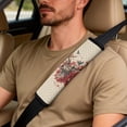 thumbnail image 5 of Xoenoiee Deer Hummingbid Maple Leaves Pattern PU Leather Car Seat Covers Full Set with Seat Belt Cover Pad and Car Armrest Cover Pad, 5 Pieces Automotive Front Seat Seat Cover for Cars Trucks SUV, 5 of 7