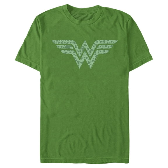 Men's Wonder Woman St. Patrick's Day Wonder Woman Shamrock Logo Graphic Tee Kelly Green Large